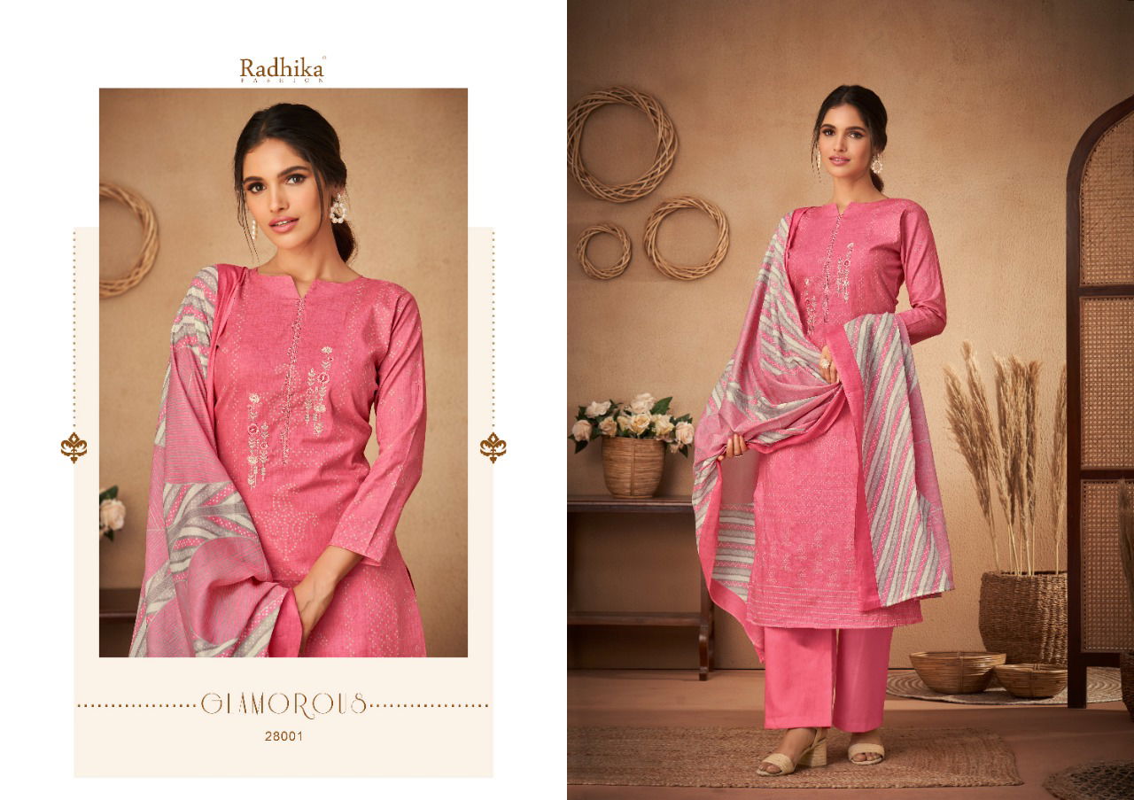  Radhika Azara Fancy Casual Wear Cotton Printed Latest Dress Material Collection